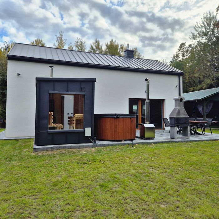 Domek na wynajem z sauną i jacuzzi kominek