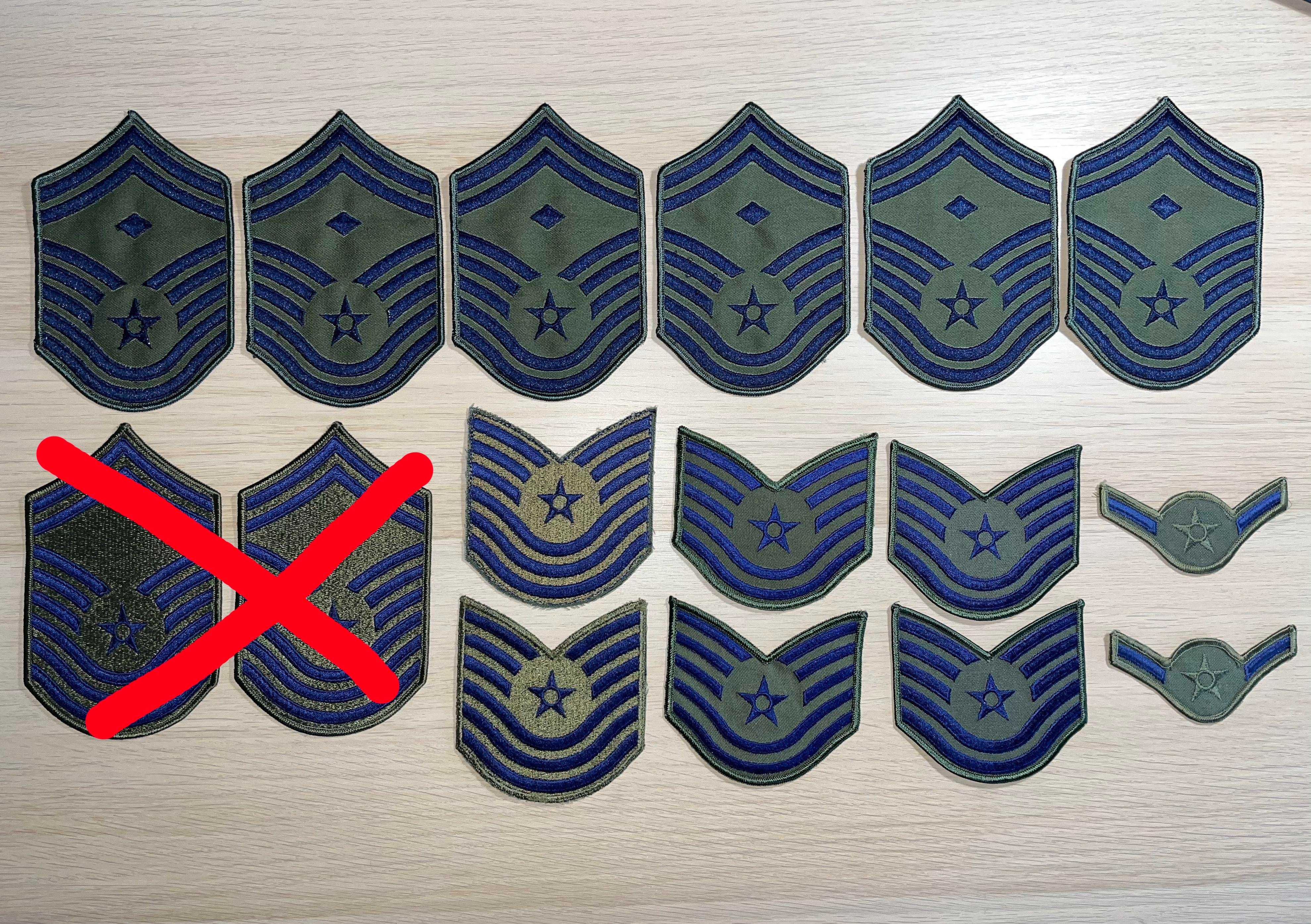 Naszywka USA - USAF, USMC (military, patch) - RANK (stopien)