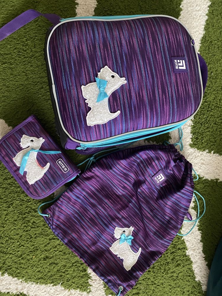 Набір для школи kite( рюкзак каркасний,пенал,сумка для взуття)