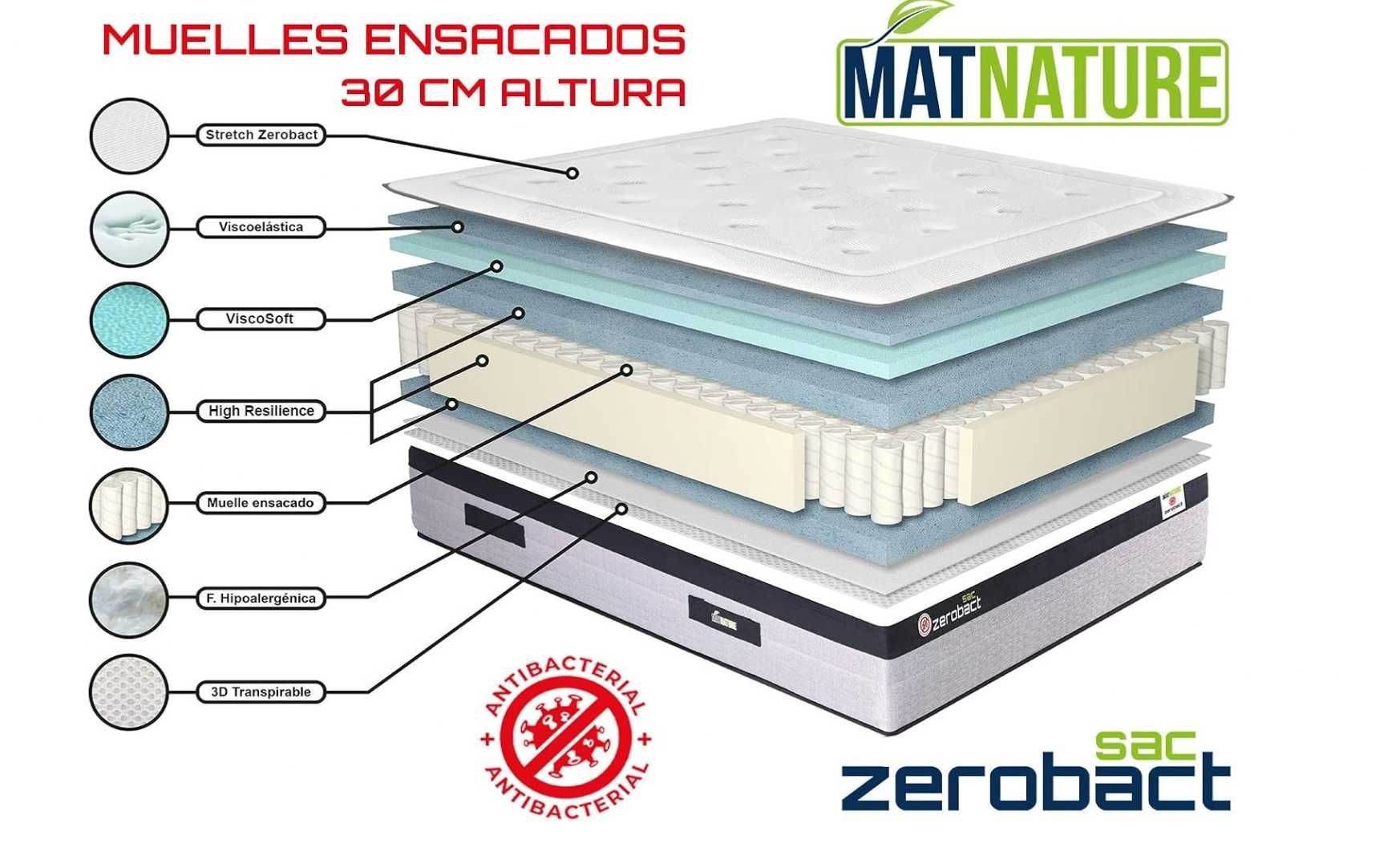 Colchão viscoelástica com molas 180x200 Memory Foam with Springs