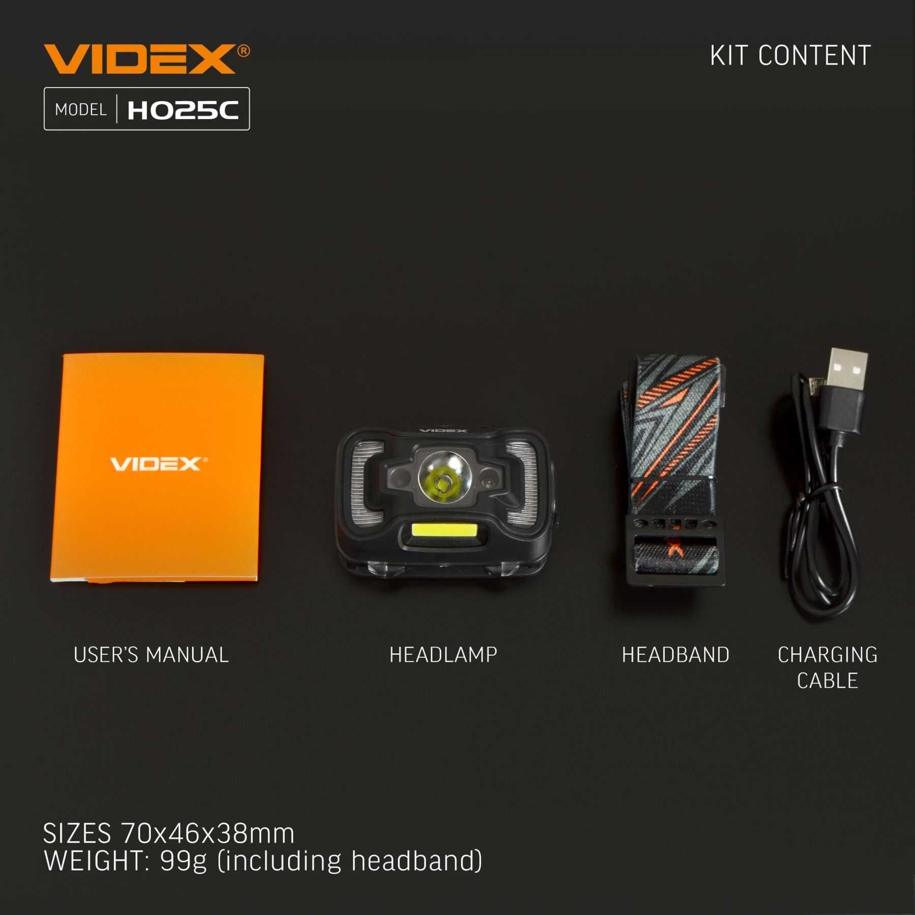 Czołółwka LED VIDEX VLF-H025C 330Lm 5000K