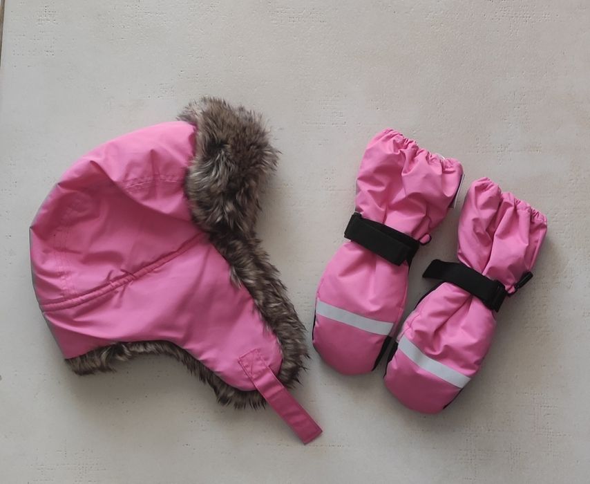 H&M kpl czapka i rękawiczki r.2-4 l