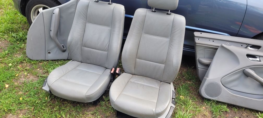 Fotele Komplet Bmw E46 Sedan Szara Skóra
