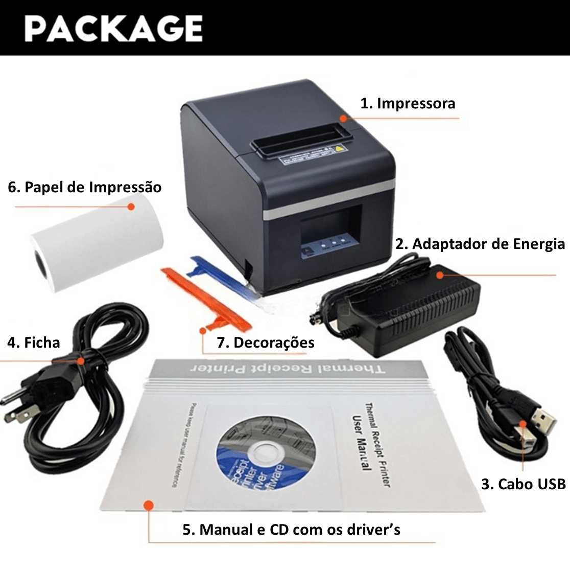 Impressora Térmica POS: WiFi+USB, QRCode, 20-80mm - Xprinter NP-160II