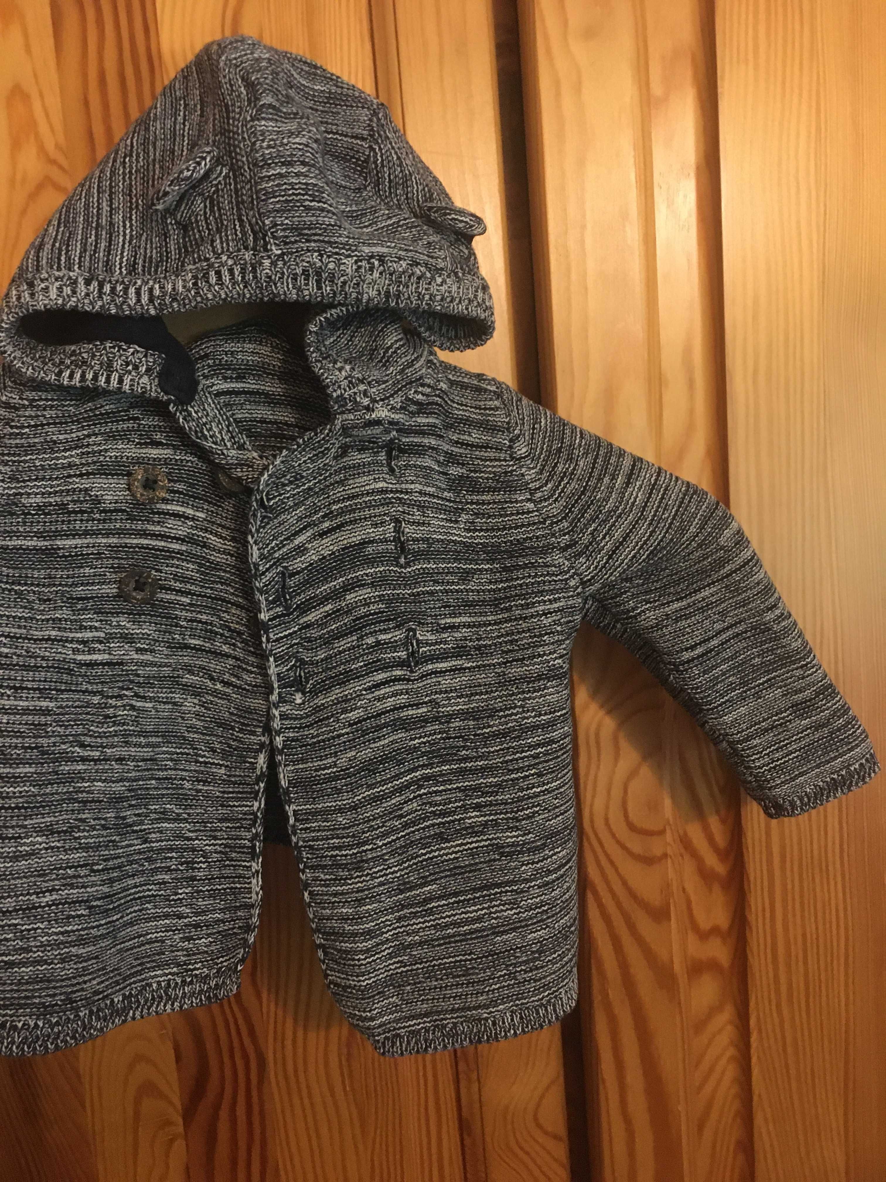 Szary sweterek chłopięcy sweter dla chłopca szary melanż 62/68 2-6m