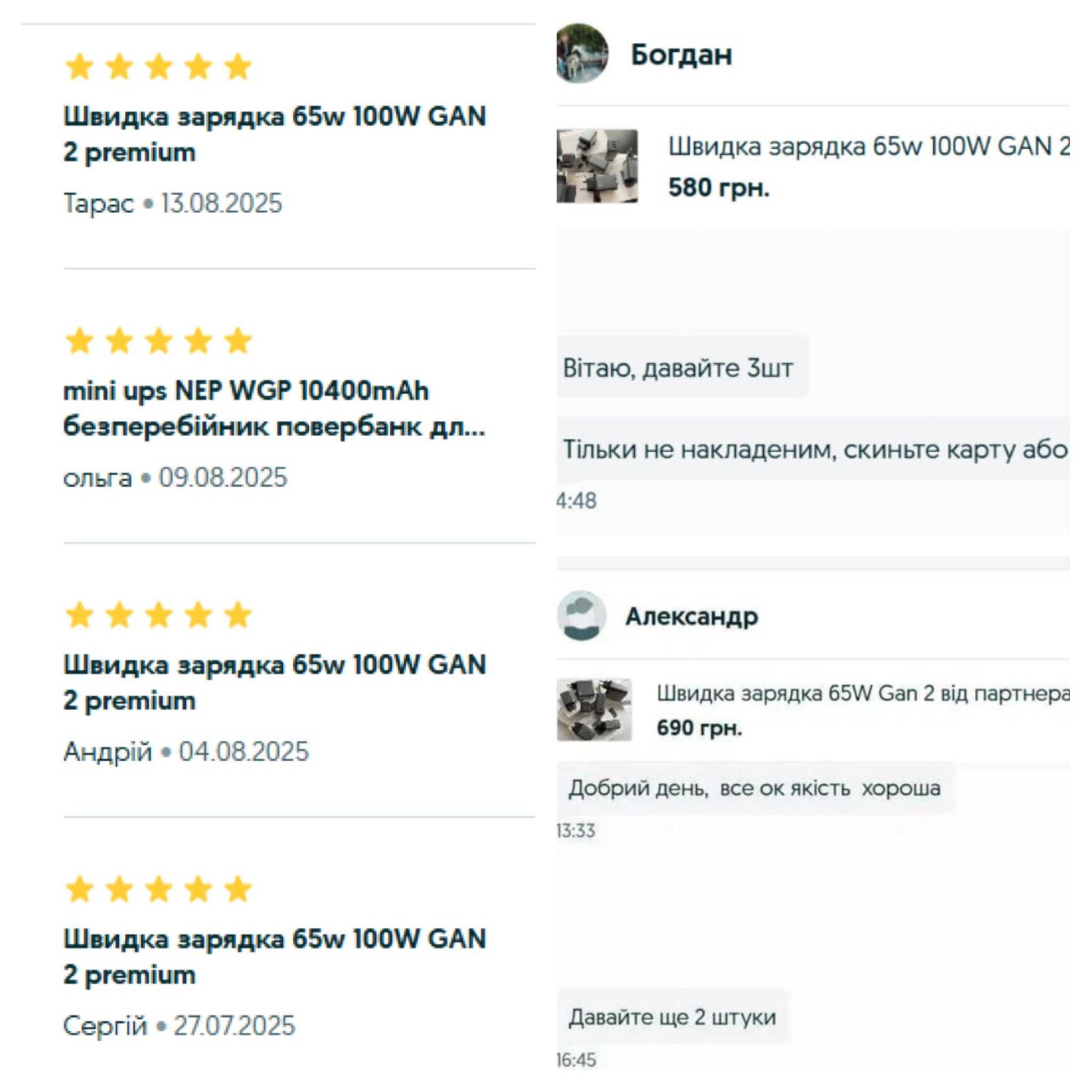 Швидка зарядка 65w 100W GAN 2 premium