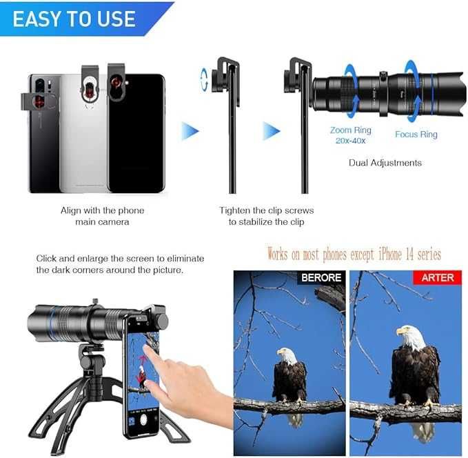 Obiektyw zoomowy HD 20-40X ze statywem