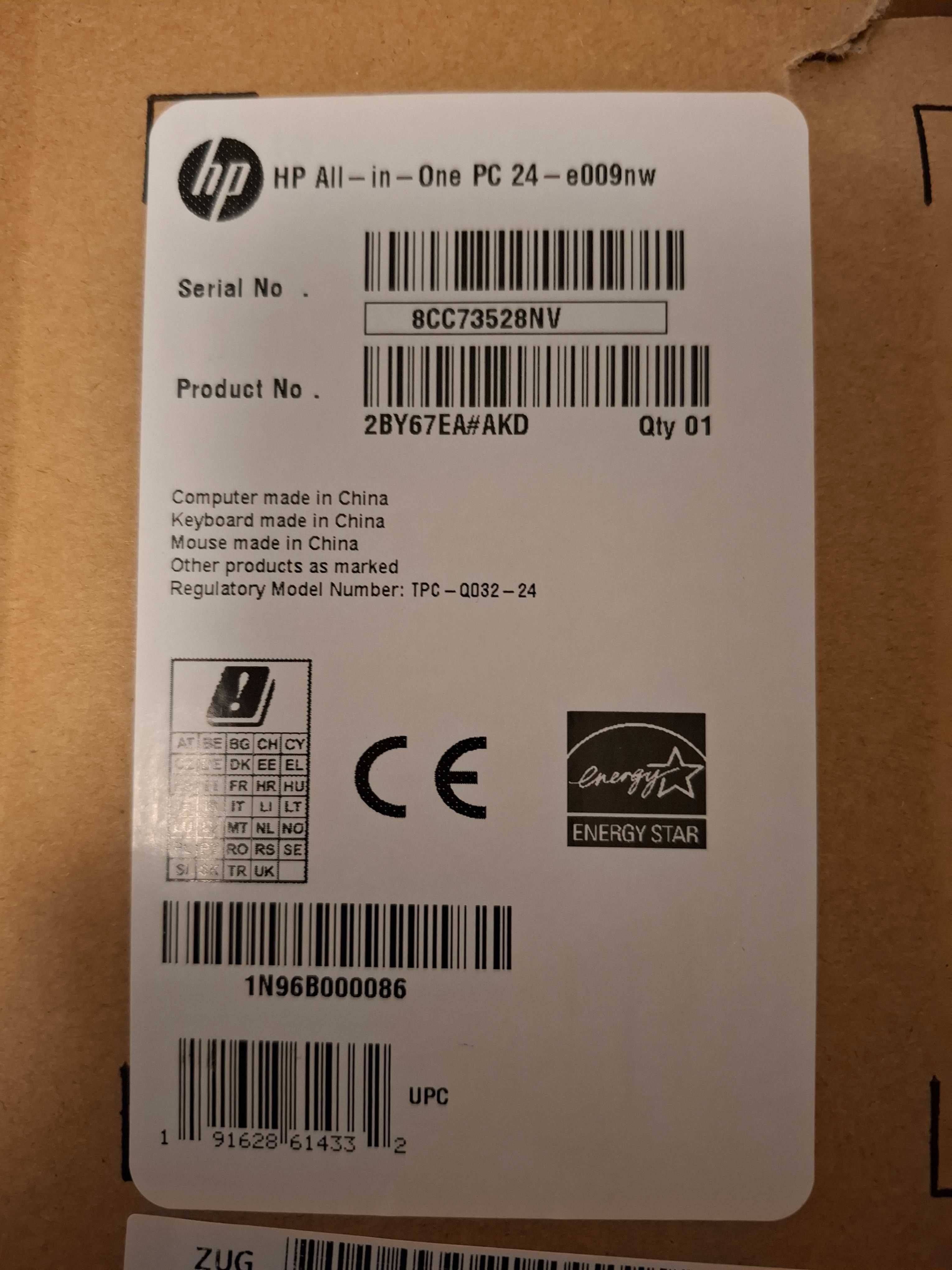Komputer HP All in One 24 e009nw i3-7100U/8GB/240gB/Win10