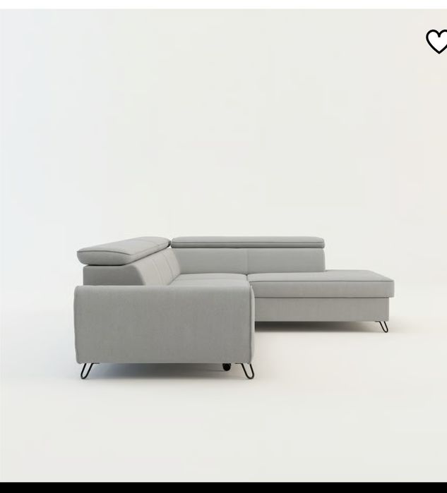 IDYLLA Narożnik z regulowanymi zagłówkami, jasnoszary