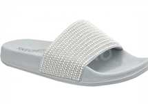 Шльопанці Skechers (39, 26 см) — білі, зі стразами