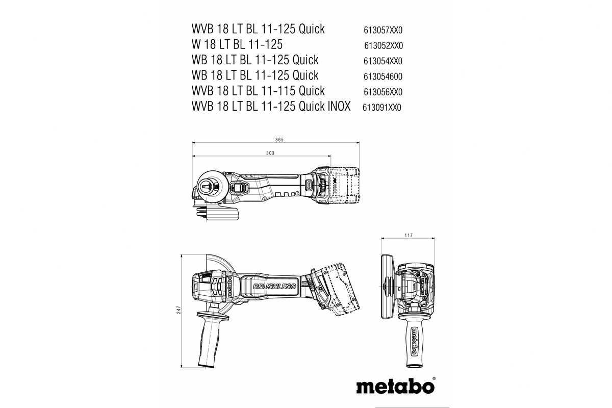Akum Szlifierka Kątowa Metabo WB 18 LT BL 11-125 Quick body