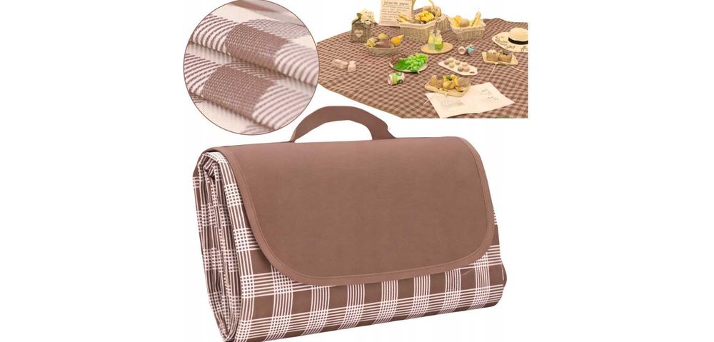 Koc Piknikowy Plażowy Mat Biwakowa WODOODPORNA Przenośna 2x2m [OKAZJA]