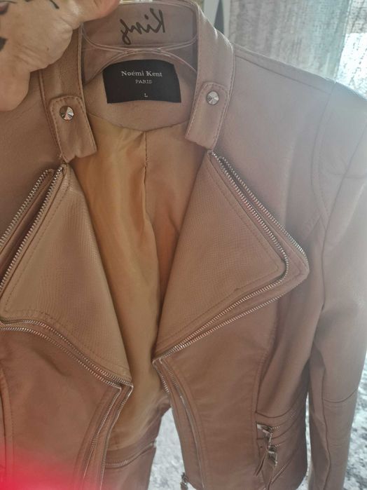 Kurtka  damska  ramoneska  beżowa  skora  ekologiczna nowa  M