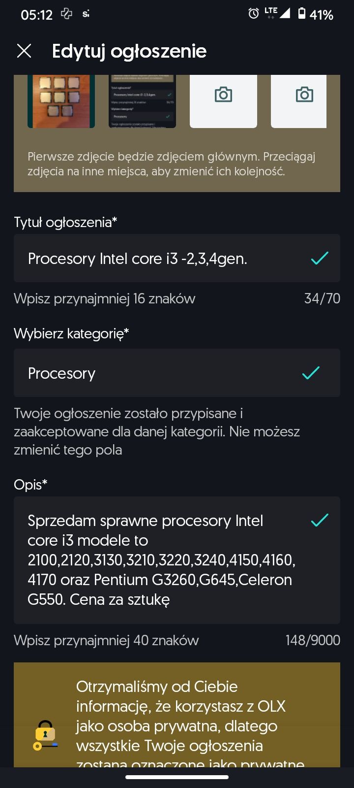 Procesory Intel core i3  2,3,4 gen.