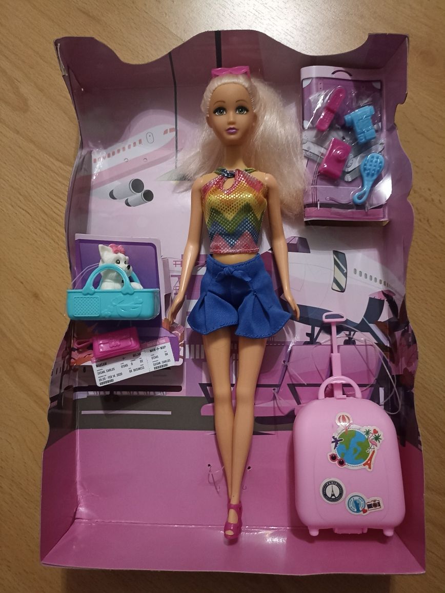 Lalka Barbie z Pepco zestaw podróżny z walizką