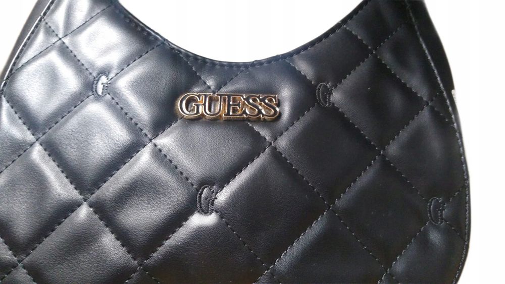 Guess Torebka Damska Czarna Logowana Pikowana T569