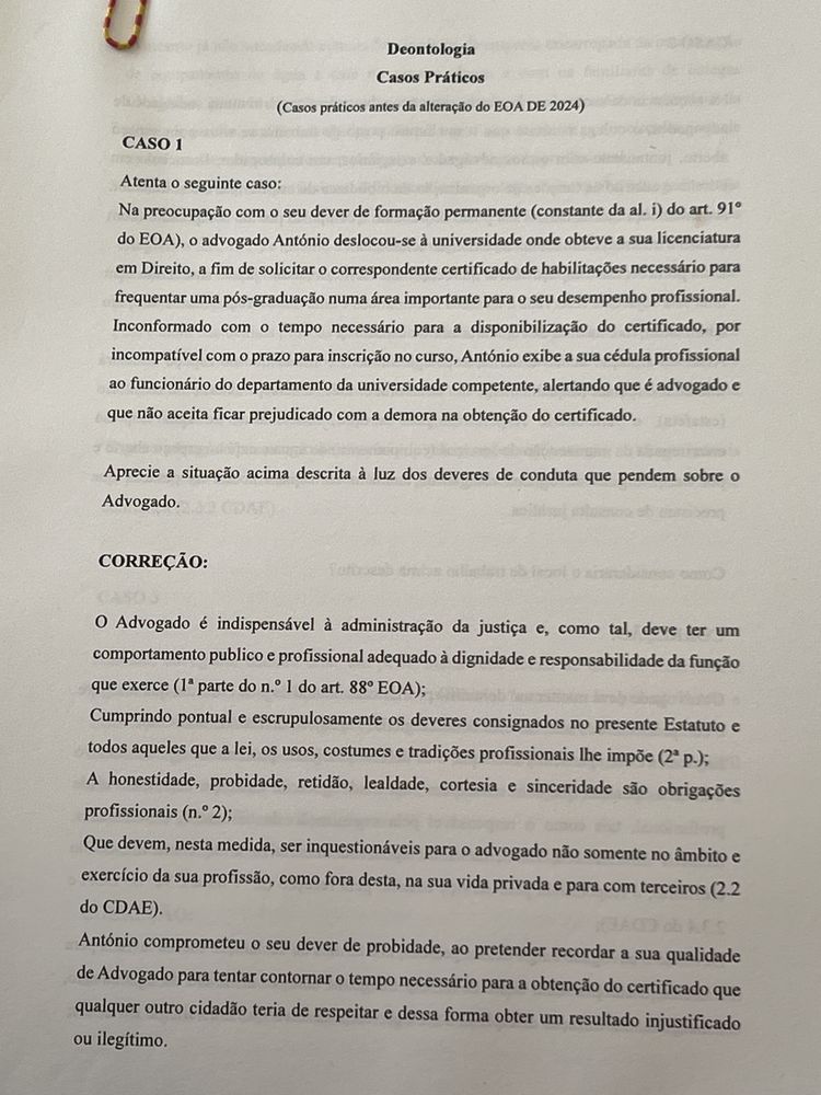 Apontamentos deontologia OA