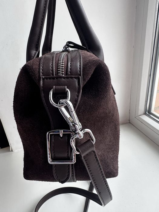 шоколадна сумка натуральна замша+шкіра