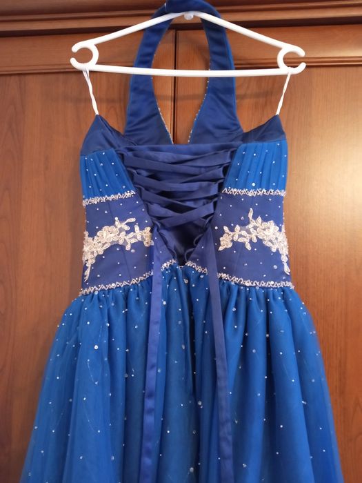 Sukienka S/36  38  Extra jak księżniczka chabrowa  bal  wesele przy