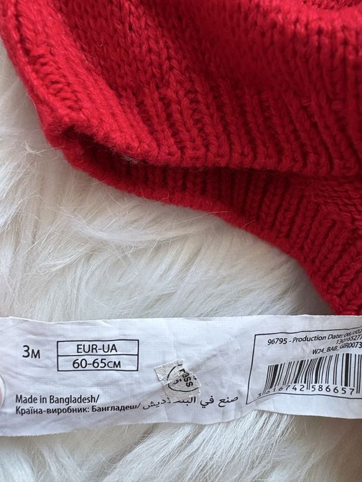 Sweter świąteczny niemowlęcy czerwony 3m