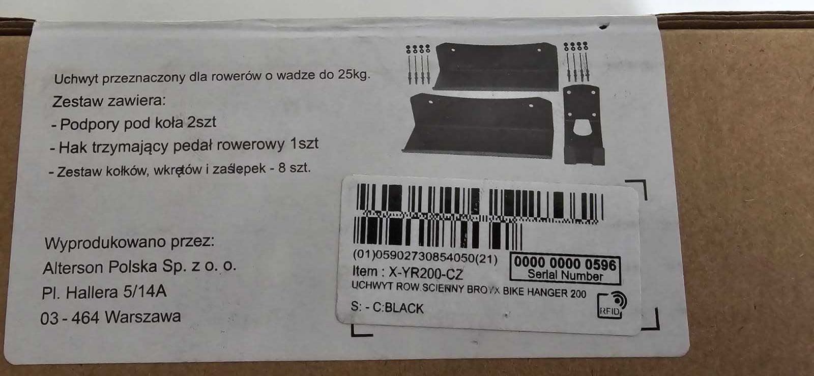 2 Uchwyty ścienne na rowery BROYX