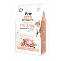 Сухой корм Brit Care Sensitive для привередливых кошек индейка лосось