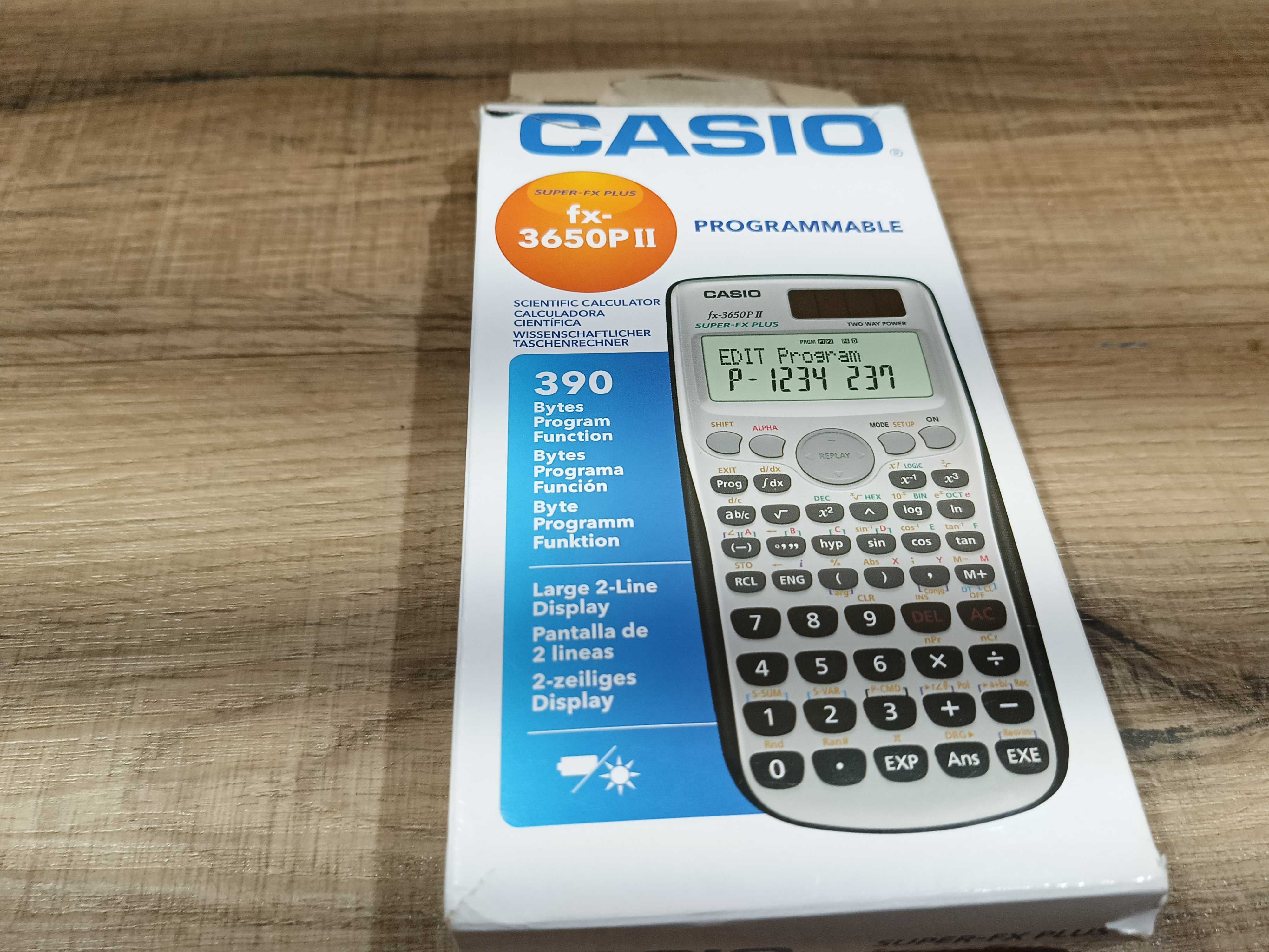 Casio FX-3650P II, Kalkulator Naukowy, Biurowy, Szary, 8x16x1cm