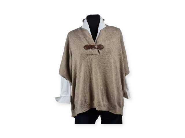 Kamizelka Massimo Dutti beżowa oversize M L XL wełniana poncho