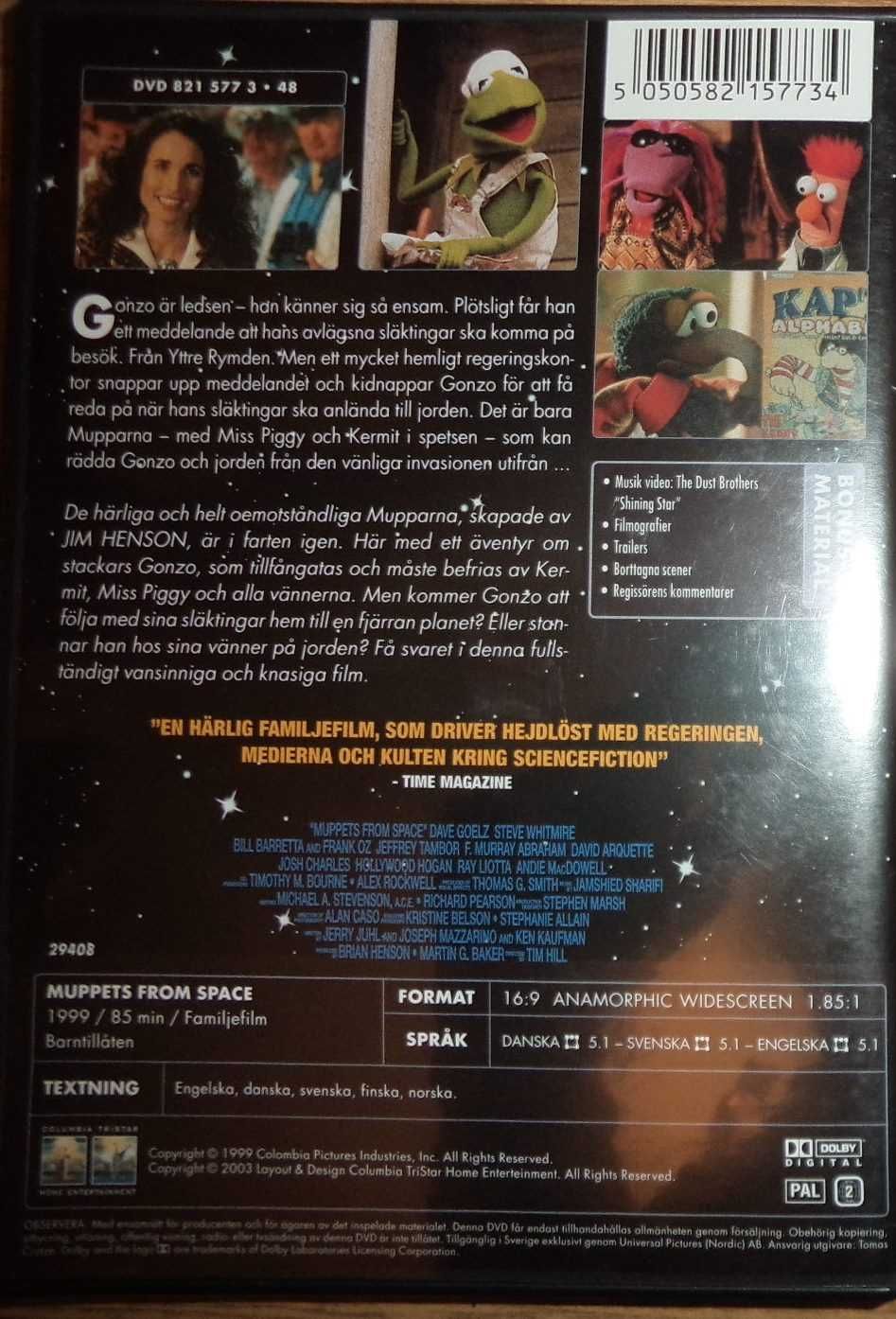 film Muppety z kosmosu, Mapety Jim Henson, Muppets from space 2003 DVD