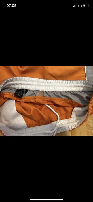 C&A L pomarańczowo szare bermudy rybaczki capri szybkoschnące pas guma