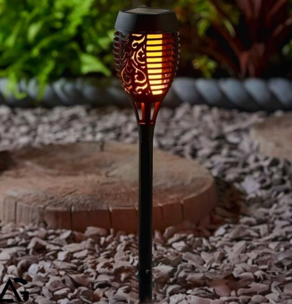 Zestaw 4x Lampa Solarna Ogrodowa Wbijana LED Pochodnia Latarnia z Efek
