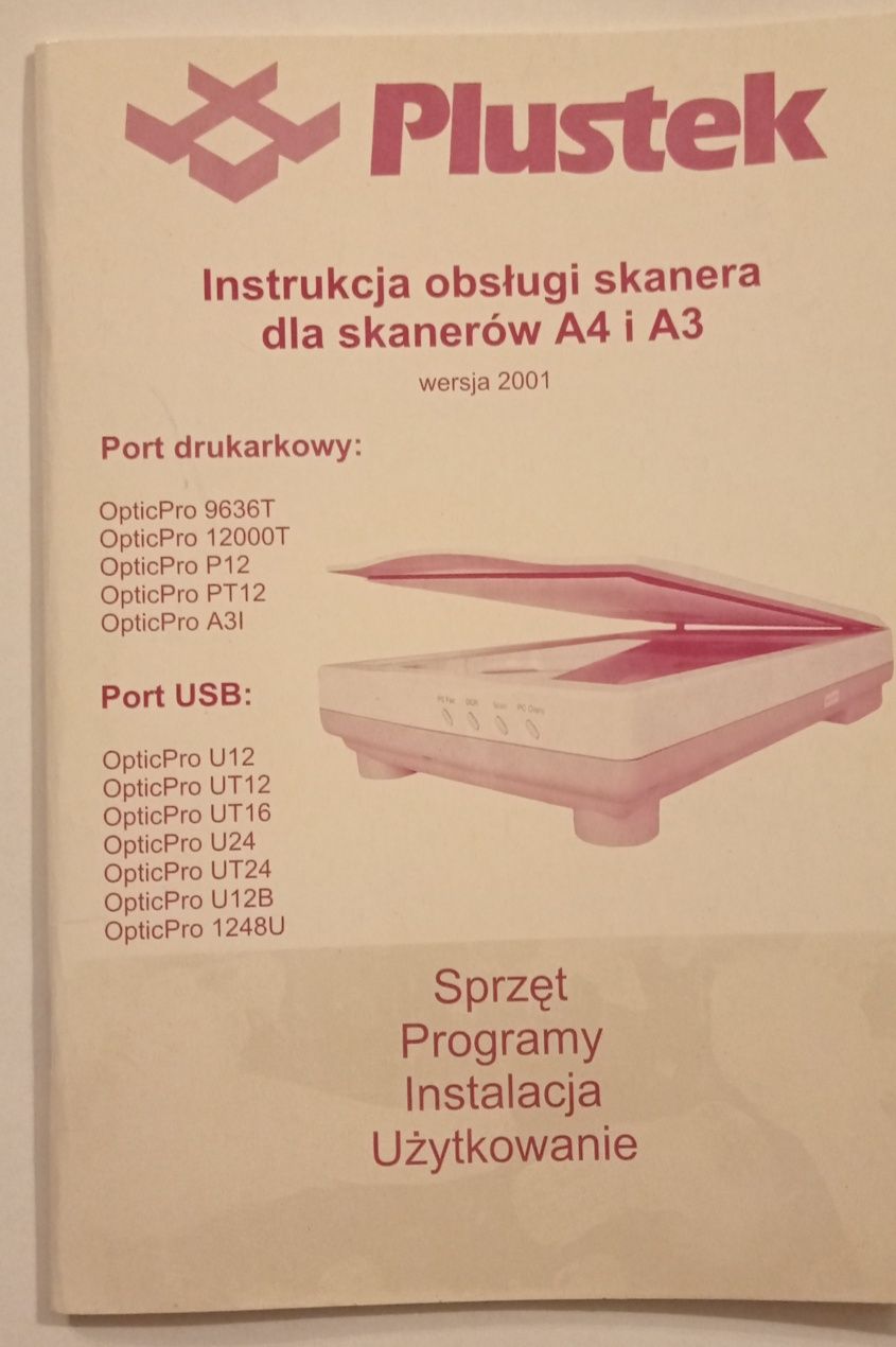 Skaner Plustek OpticPro UT16 + instrukcja obsługi