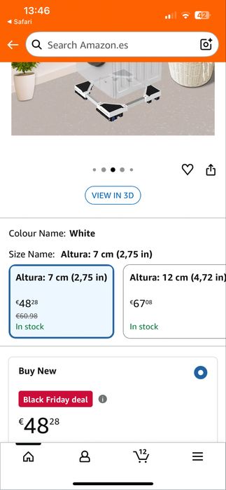 Base com rodas para maquina de lavar/secar