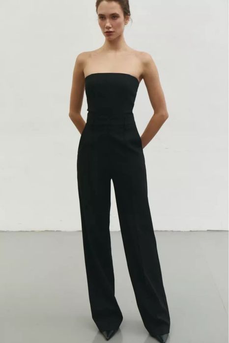 Брюки класичні прямі чорні PAPAYA