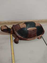 Figurka drewniana żółwia