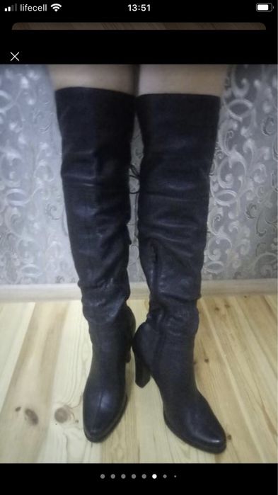 Ботфорты из натуральной кожи.