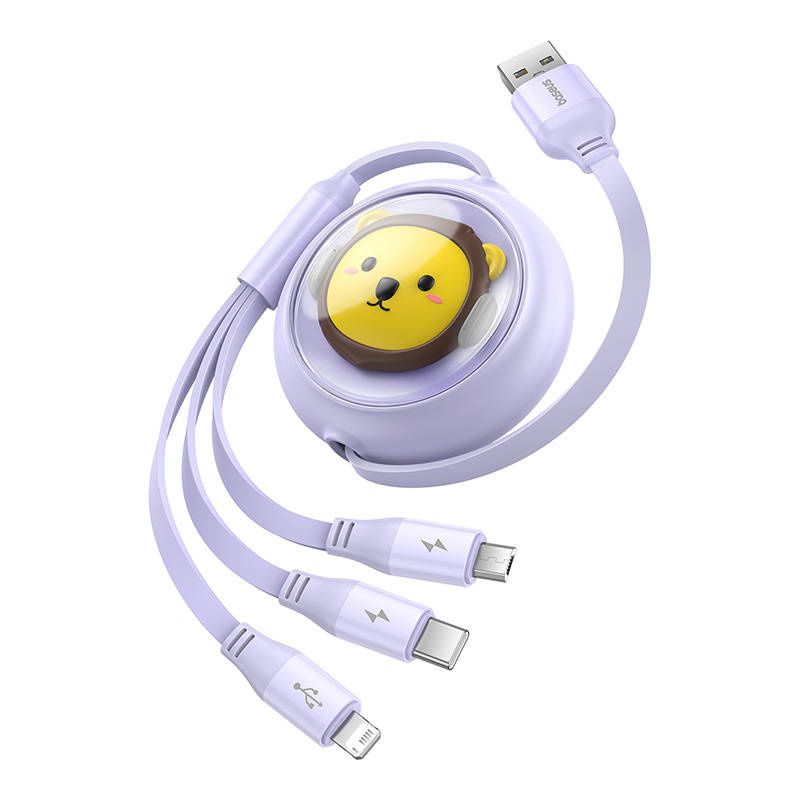 Kabel ładowania 3w1 Baseus USB do USB-C, USB-M, Lightning 3,5A, 1,1m