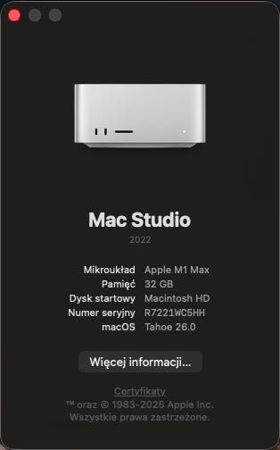 Apple Mac Studio M1 MAX 32GB RAM, 512 SDD