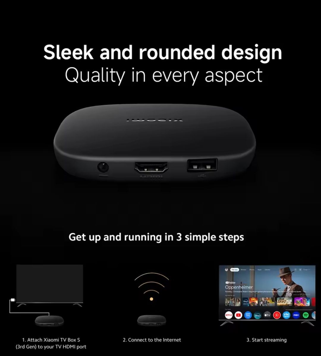 Смарт ТВ приставка Xiaomi TV Box S 3rd gen 4K+ подарок #