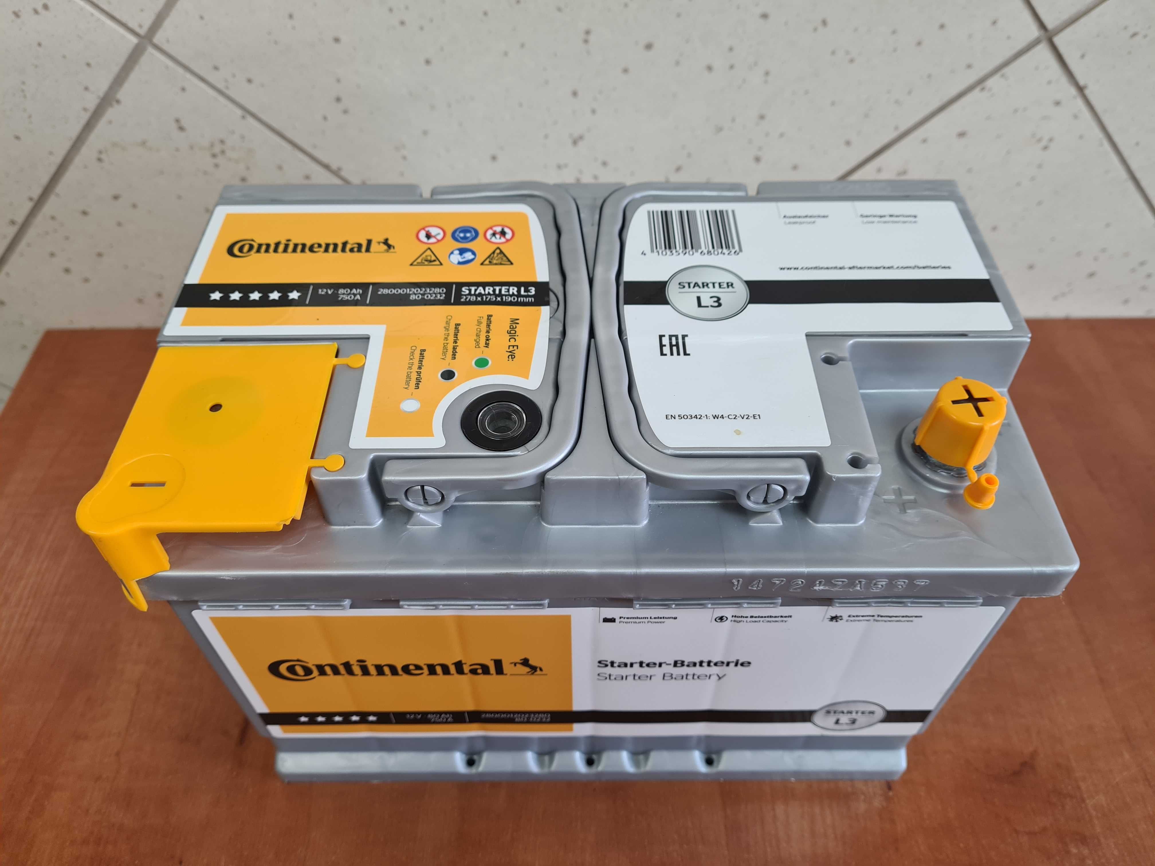 Akumulator Continental 12V 80Ah / 750A - Klasa Premium L2 Promocja