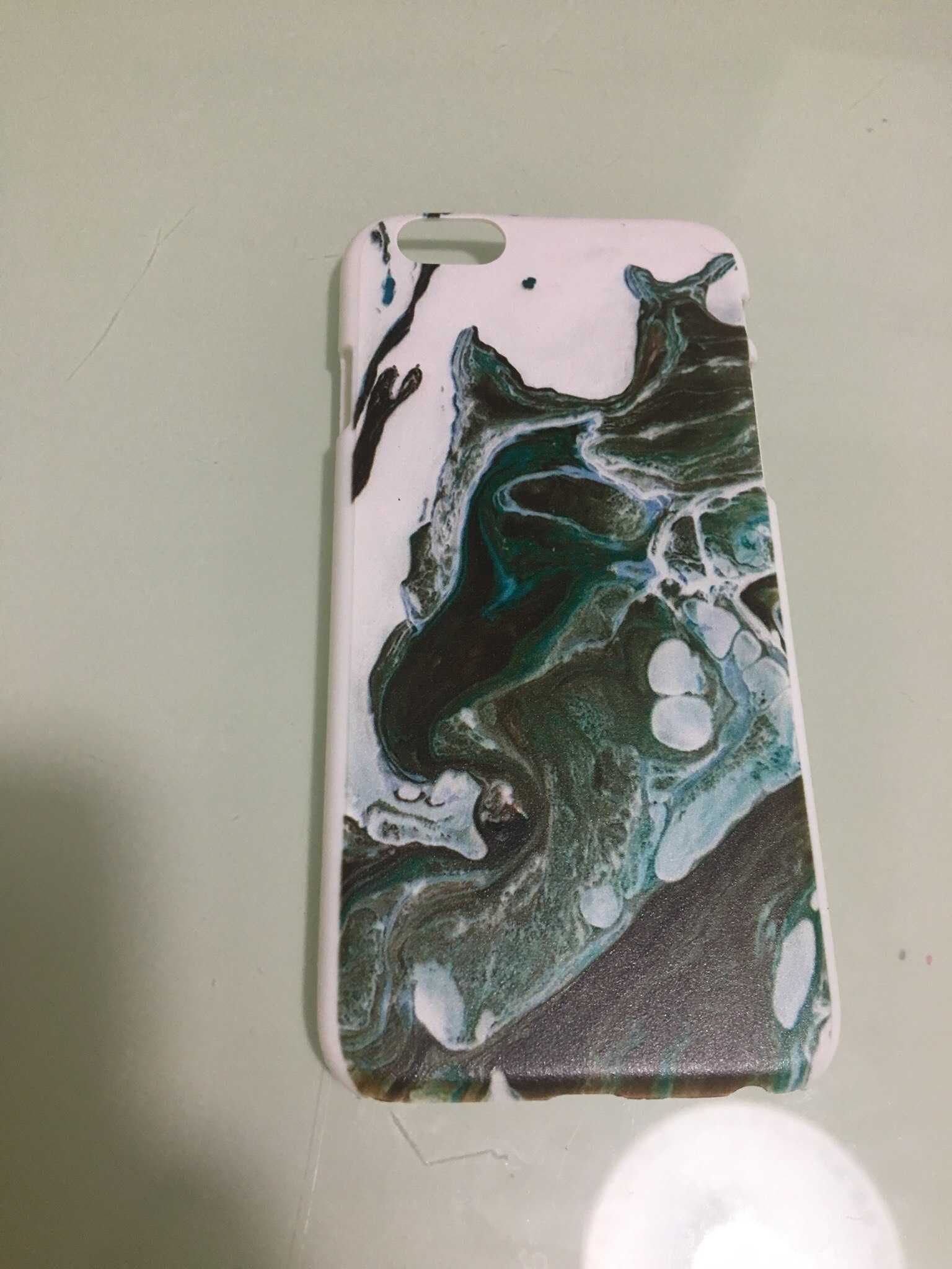 Чехол мраморный на телефон 6S, 6+ (цвет изумруда)