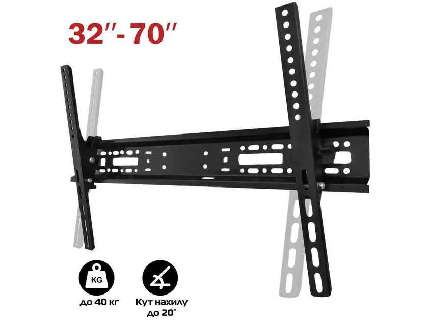 Настінне кріплення HT-003 до 40 кг, похилий кронштейн 32"-70"