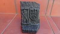 Wapen miasta Bytom , figura z węgla i książka