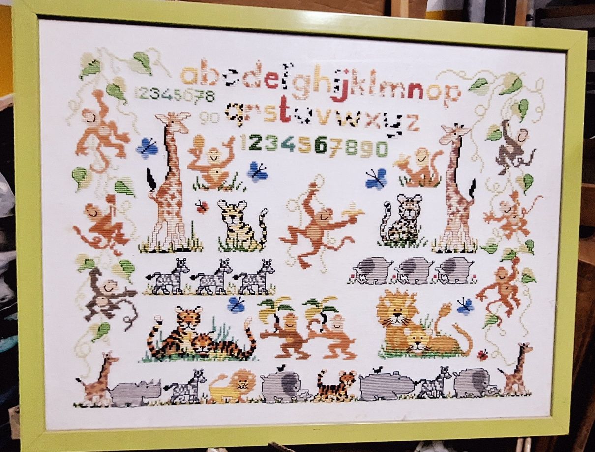 Quadro bordado ponto de cruz