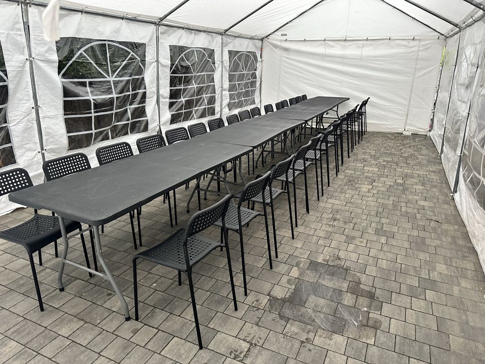 Wynajem namiotu imprezowego 4x4 4x8 4x12 5x10 Krzesła stoły Ogrzewanie