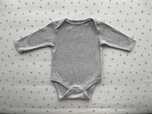Next Baby 68 estetyczne szare body prążkowane dla chłopca premium