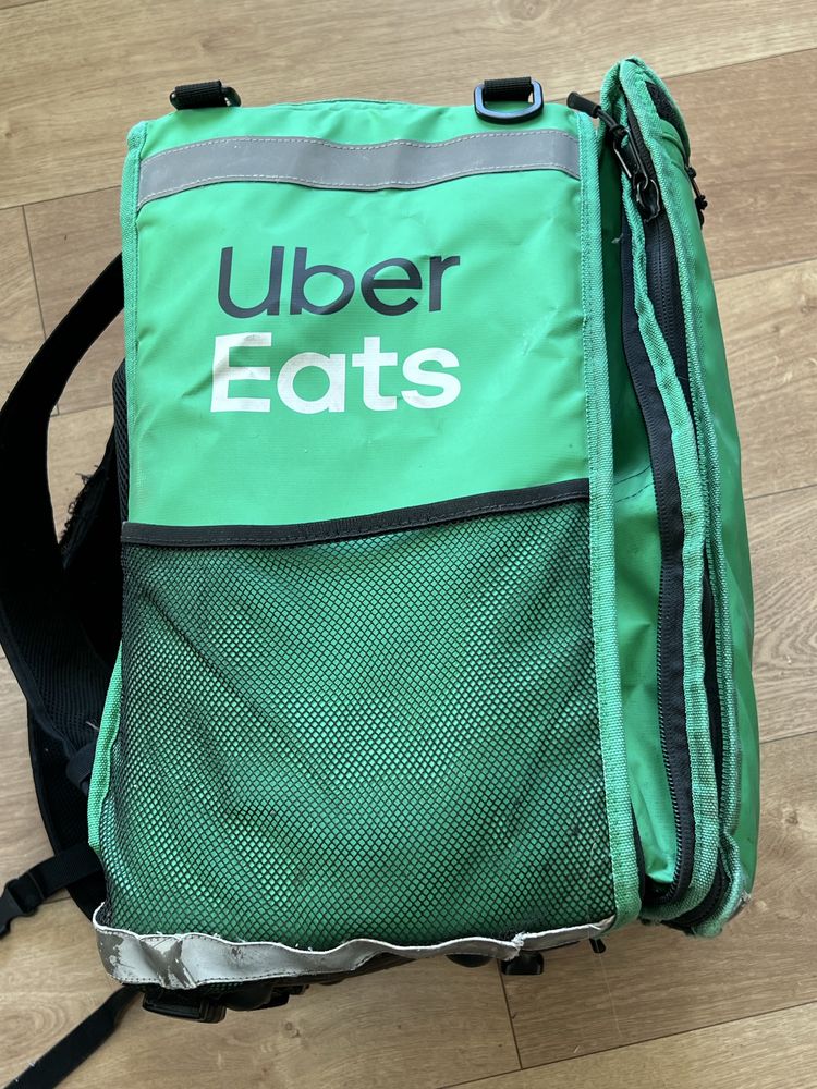 Bag uber eats com detalhe no ziper de cima