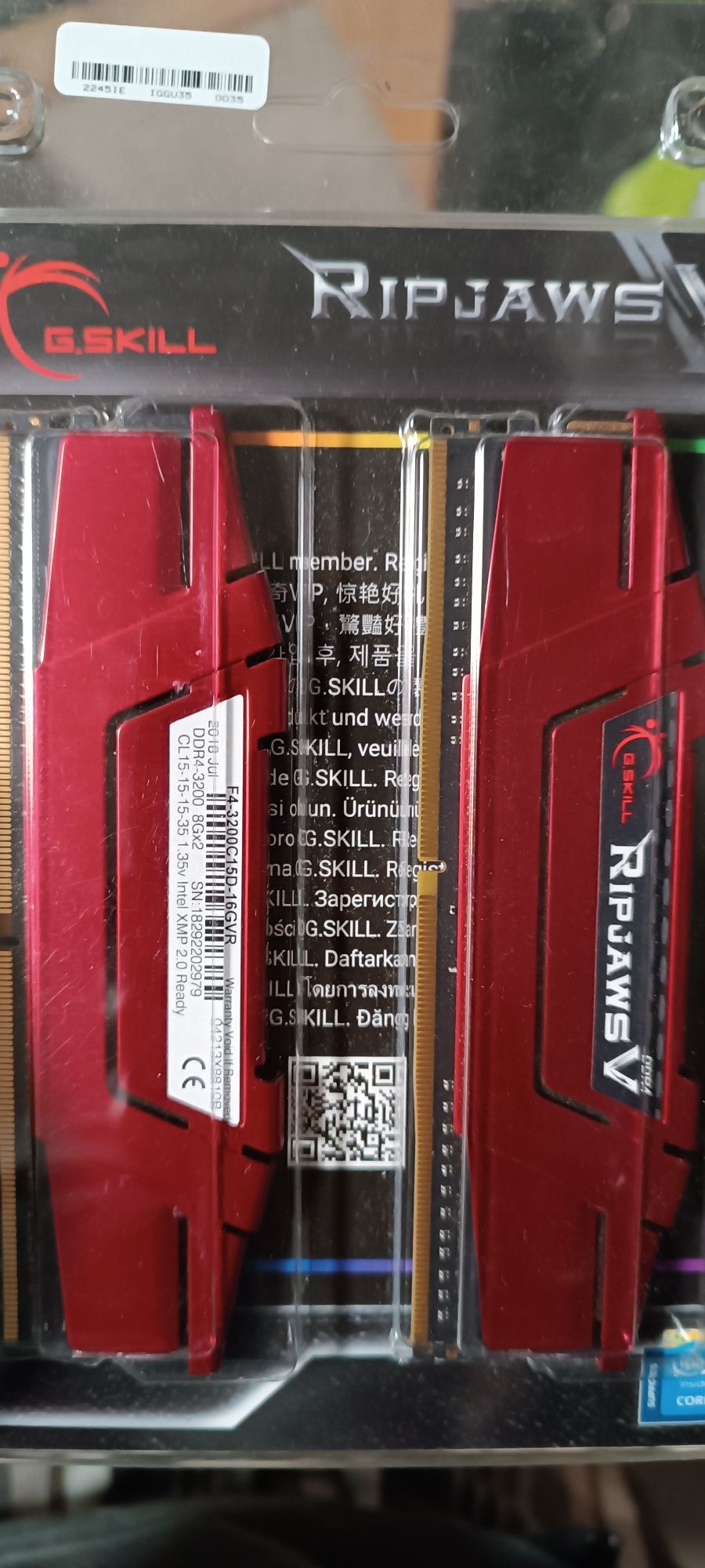 Ram G.Skill RipjawsV 16GB (2x8GB) DDR4 3200MHz CL15 (F4-3200C15D-16GVR