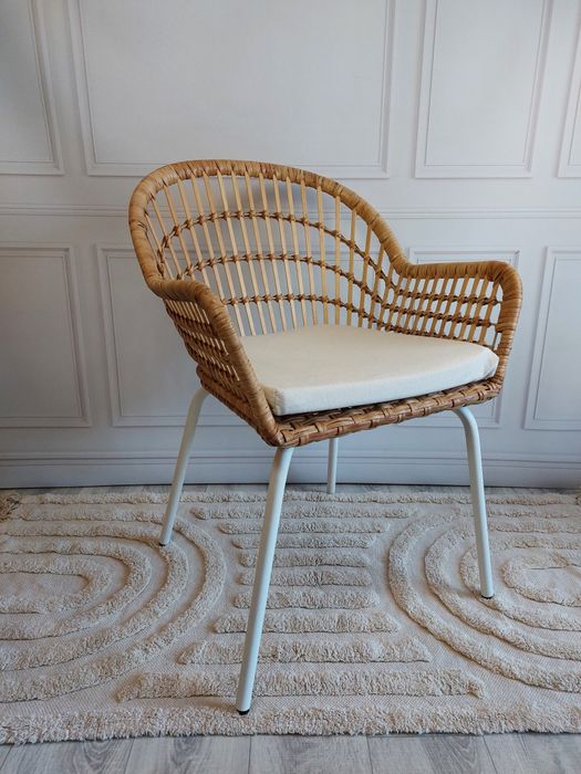 Rattanowe krzesło / fotel Ikea Nilsowe