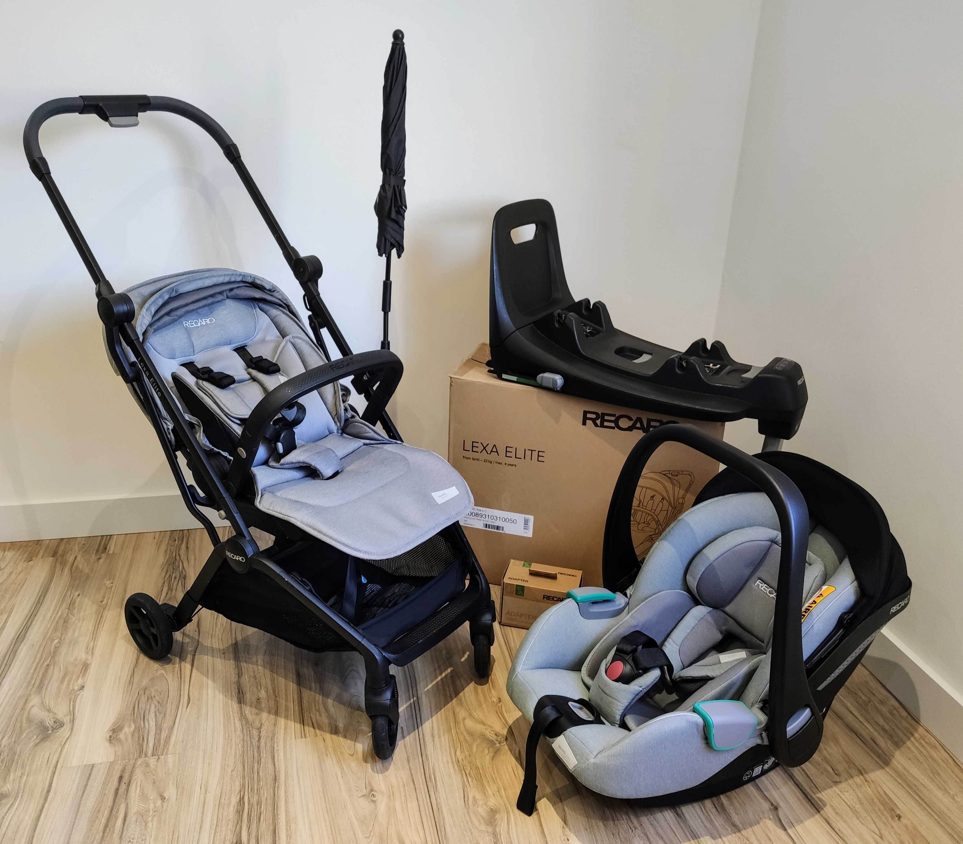 Recaro - Carrinho Passeio + Cadeira Auto + Base Isofix